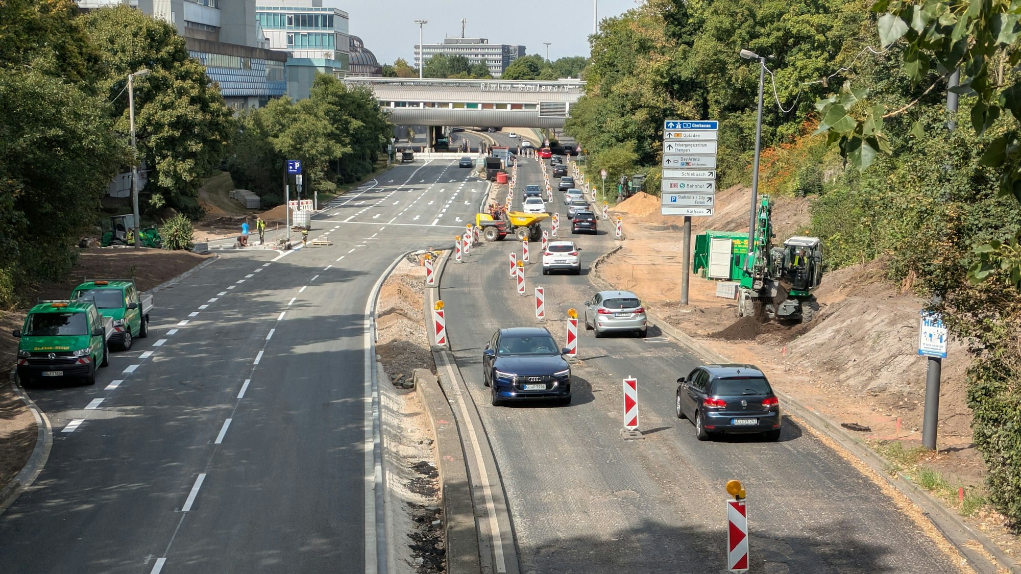 Die Baustelle auf dem Europaring in Wiesdorf