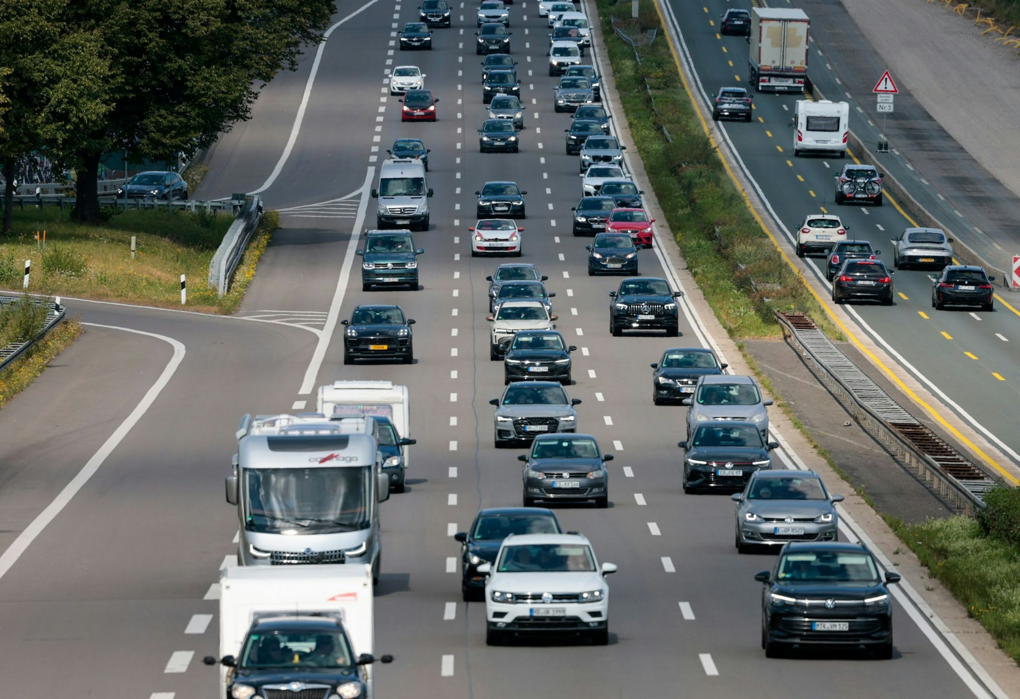 Am Ende der Sommerferien war etwa auf der A3 viel los.