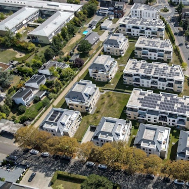 Das Bild zeigt das Wohnquartier in der Euskirchener Südstadt aus der Luft.