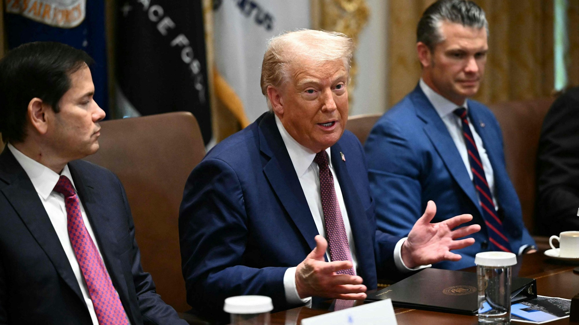US President Donald Trump participates in a cabinet meeting in the Cabinet Room of the White House in Washington, DC, on August 26, 2025. (Photo by Mandel NGAN / AFP)