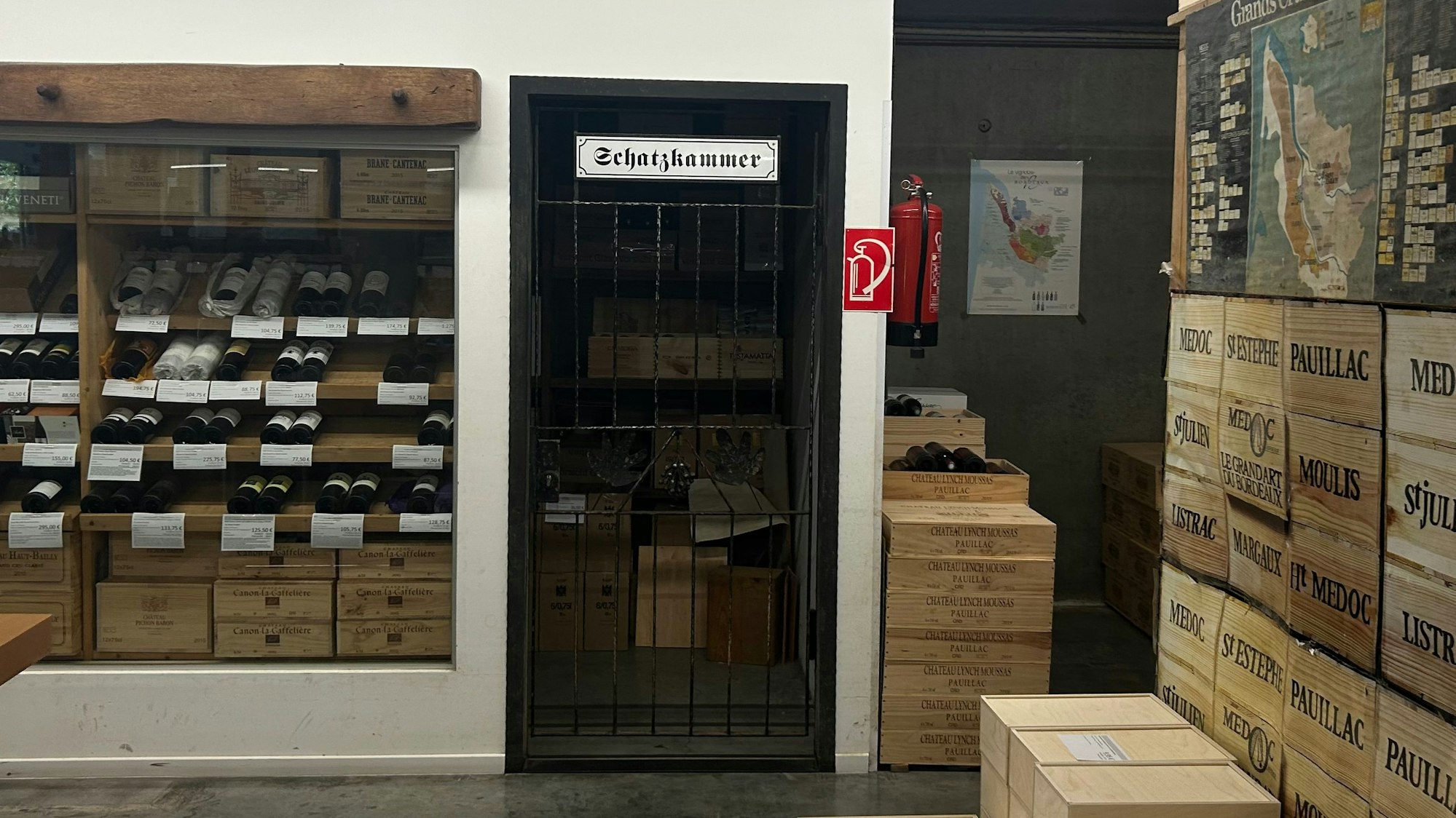 Die Schatzkammer des Kölner Weindepots.