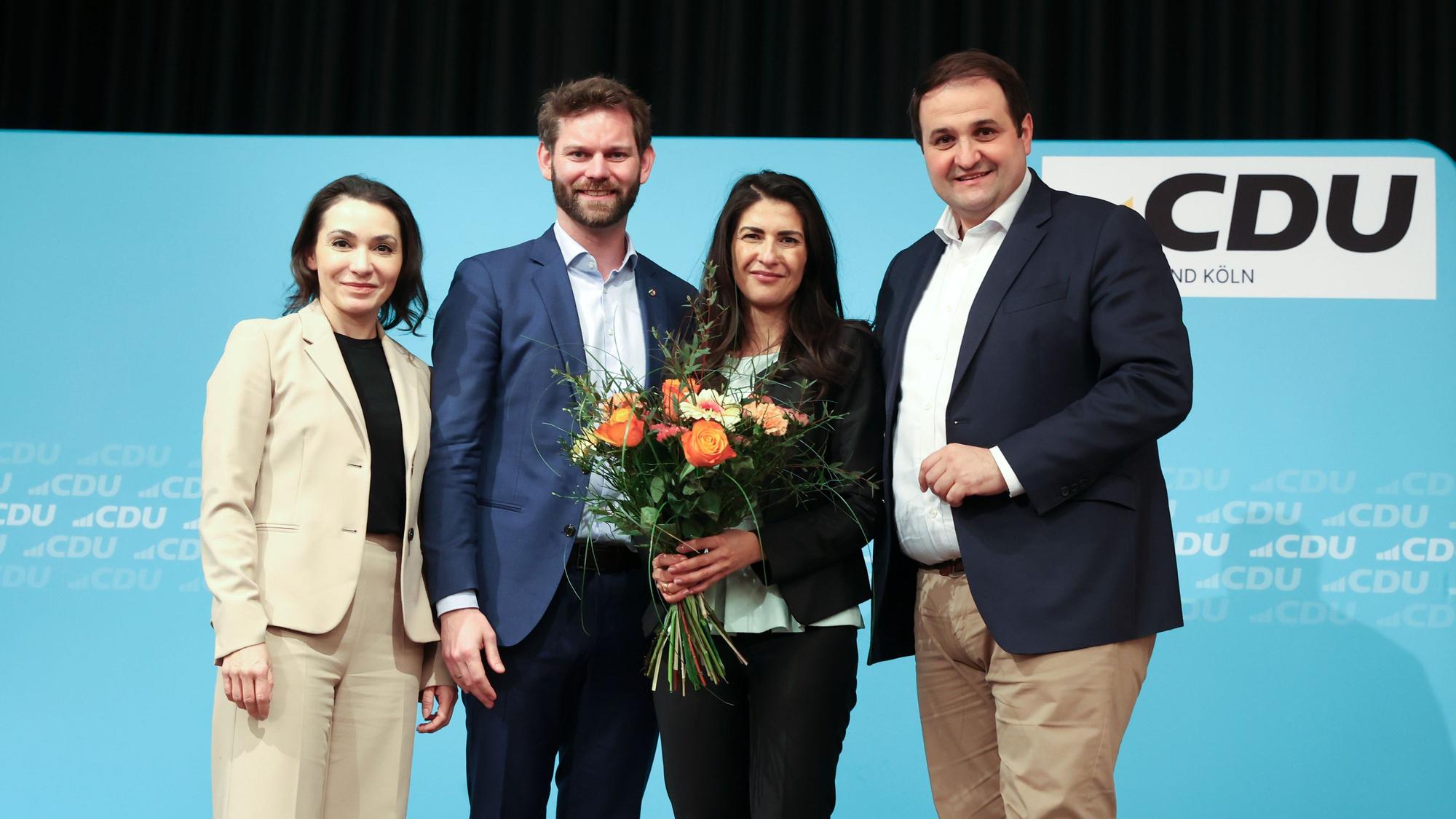 Anfang April: die neue Parteichefin Serap Güler und Vize Florian Braun