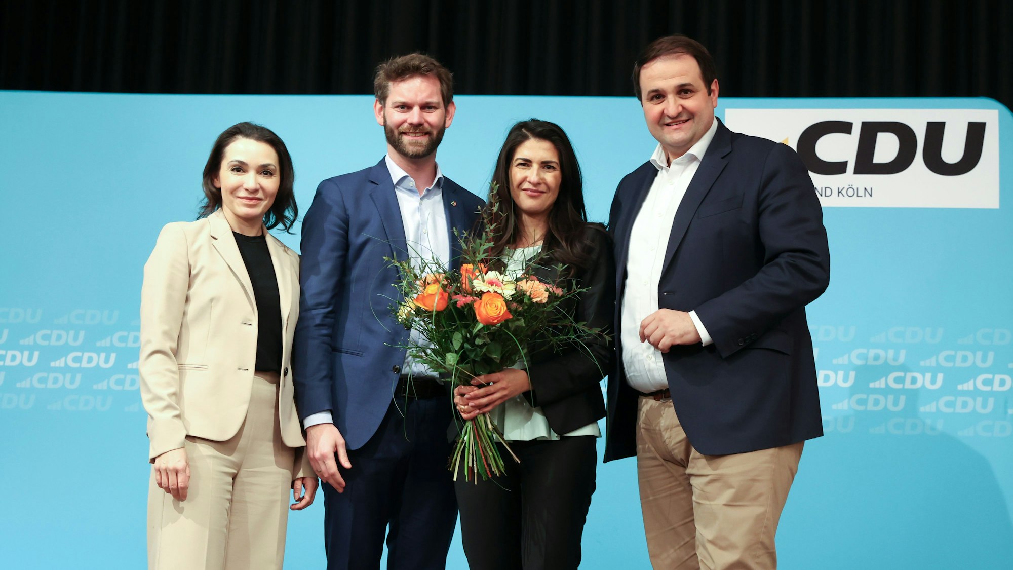 Anfang April: die neue Parteichefin Serap Güler und Vize Florian Braun