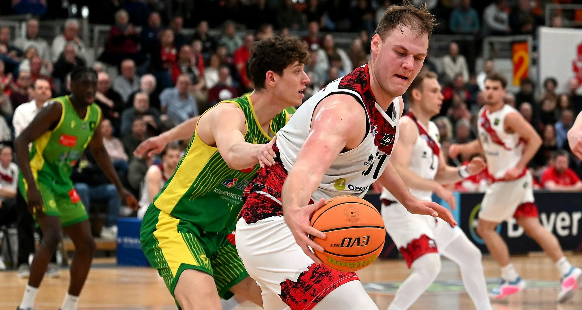 30.03.2025, Basketball-Bayer Giants Leverkusen-Wedel
vorne: Sören-Eyke Urbansky (Bayer)
Foto: Uli Herhaus