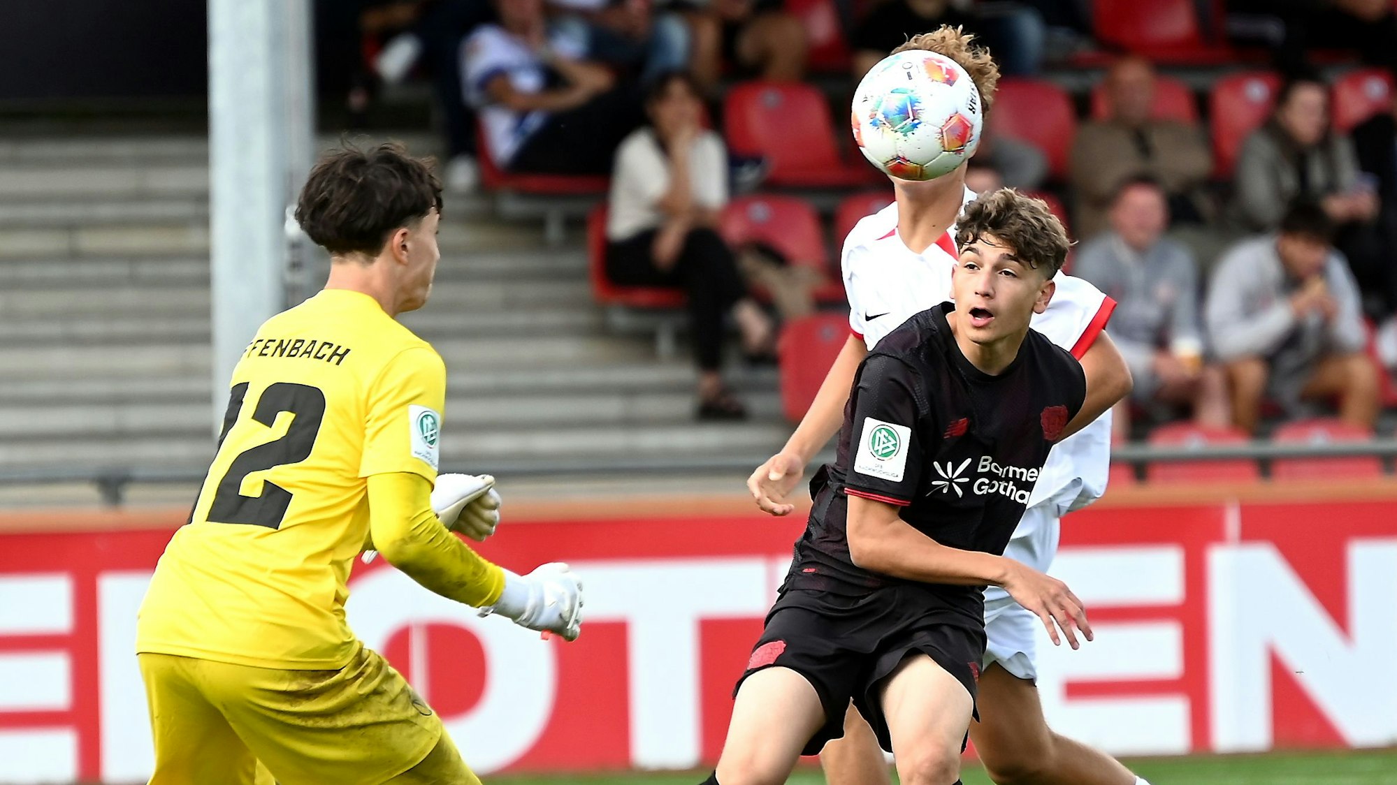 30.08.2025, Fiussball-U17-Bayer 04-Offenbach
rechts: Simone Cannizzaro (Bayer)
Foto: Uli Herhaus