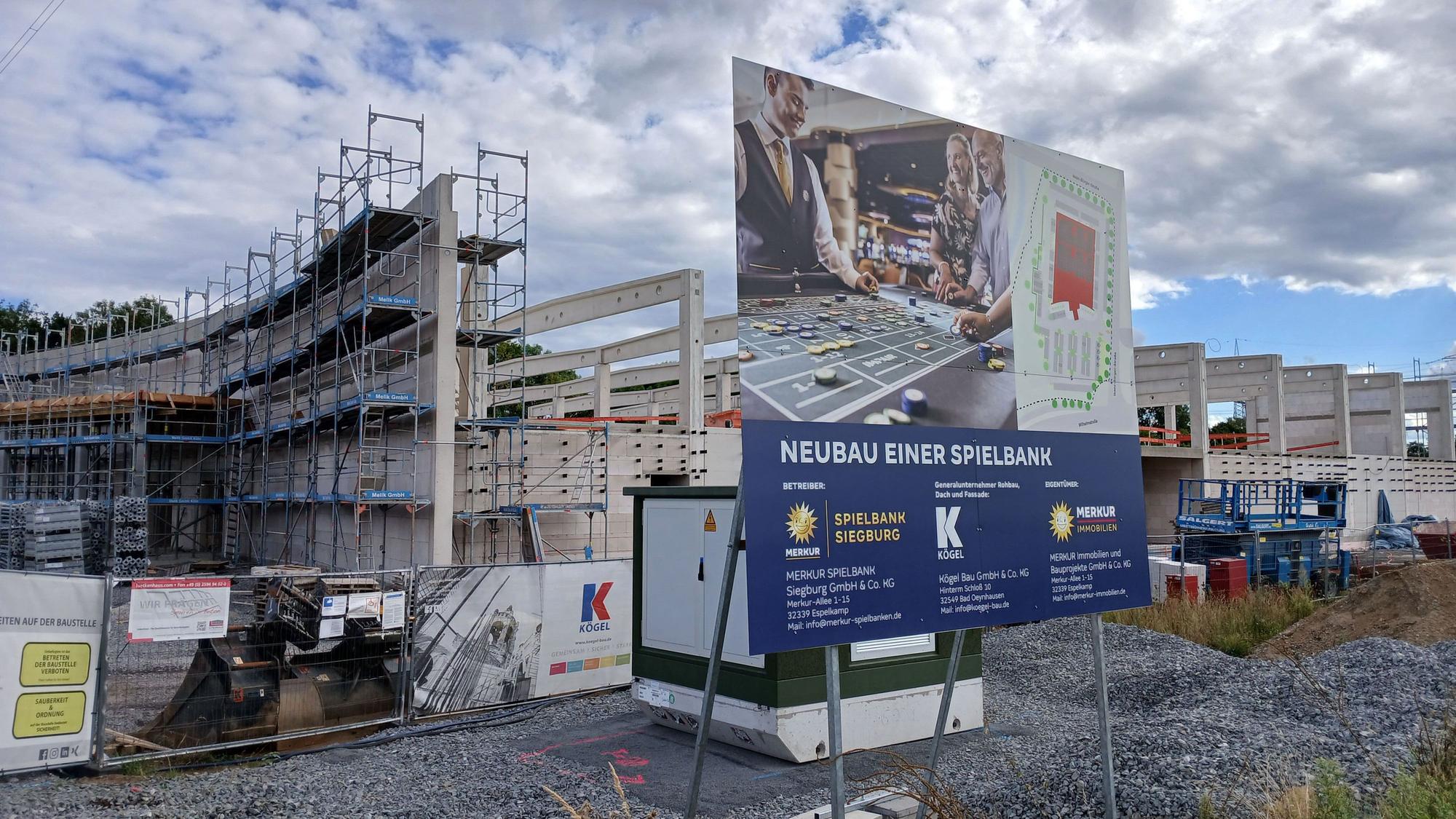 Baustelle für die Merkur-Spielbank in Siegburg Zange