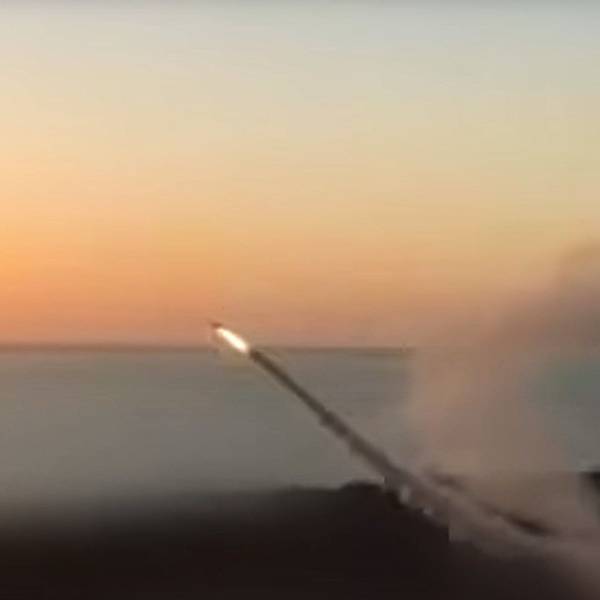 Ein Screenshot zeigt angeblich den Abschuss eines Flamingo-Marschflugkörpers. Ukrainischen Berichten zufolge wurde die neue Waffe gegen russische Stellungen auf der Krim eingesetzt.