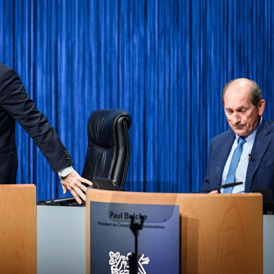 Nestle CEO Laurent Freixe (L) und Nestle chairman Paul Bulcke (R). Foto: Gabriel Monnet