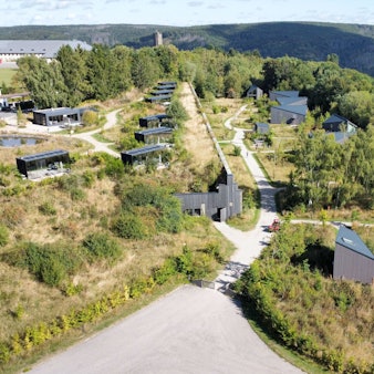 Blick aus der Vogelperspektive auf die Häuser von Neugrad in Vogelsang.