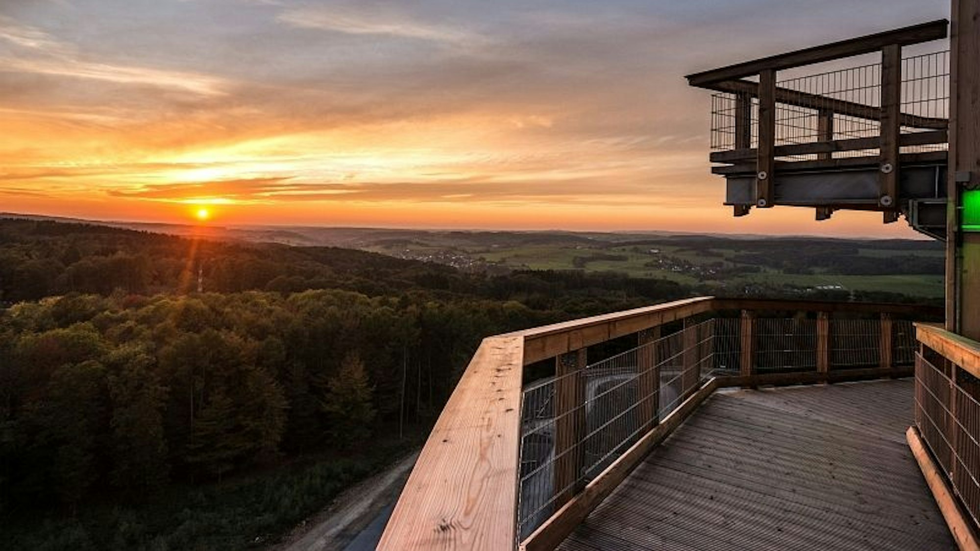Sonnenuntergang in Panarbora Waldbröl.