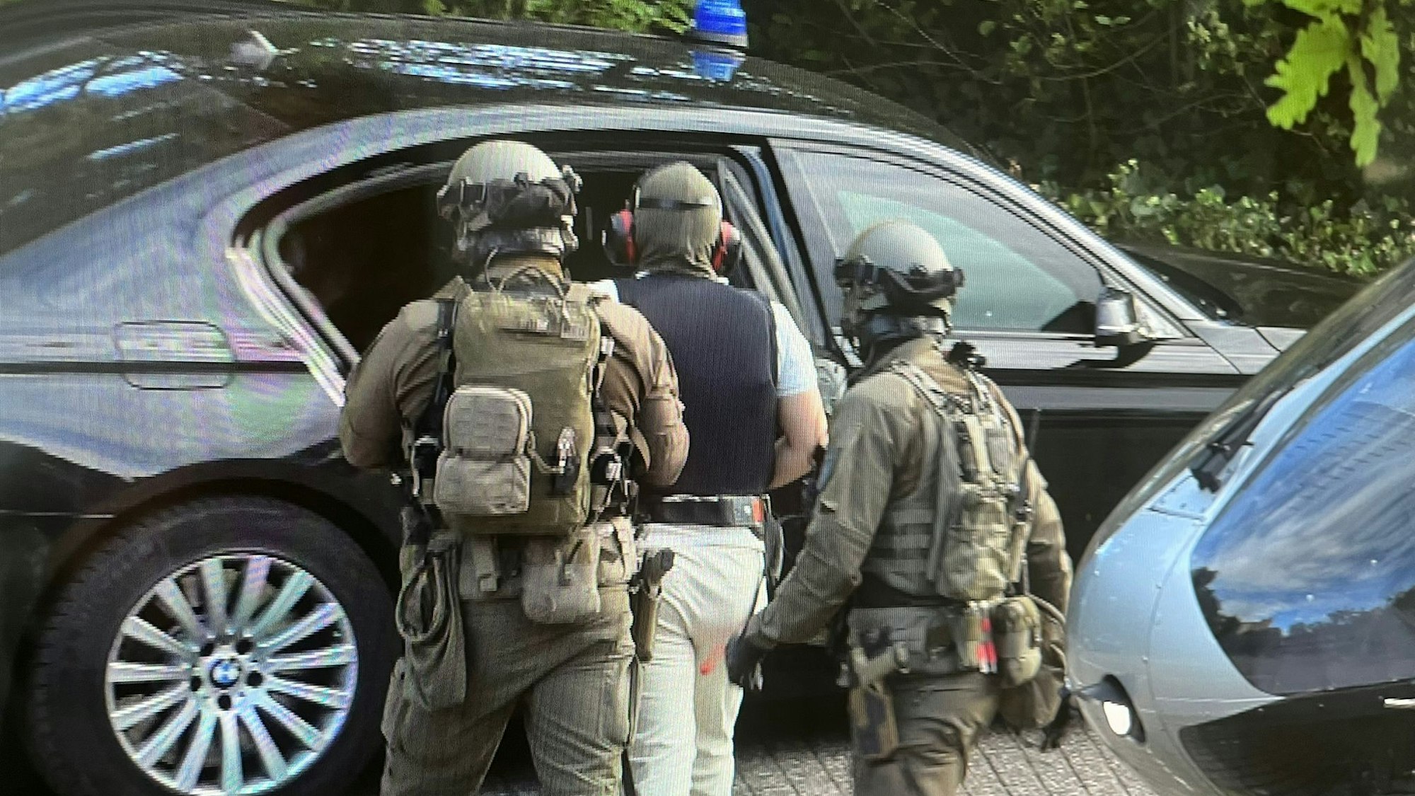 Der Kronzeuge und gleichzeitig Angeklagte Mohammed B. wurde per Helikopter zum Gericht gebracht.