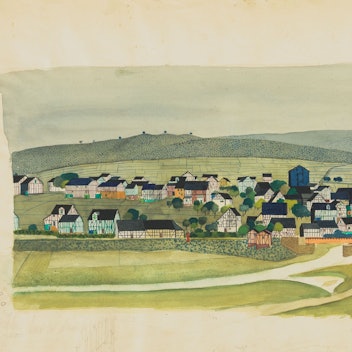 Bernd Bechers Mudersbach, ein Aquarell aus 1950er Jahren