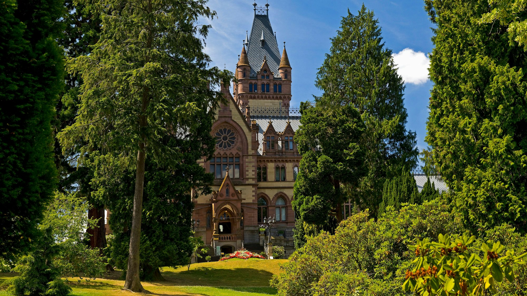 Im Garten auf Schloss Drachenburg wird die Expertise erfolgen.
