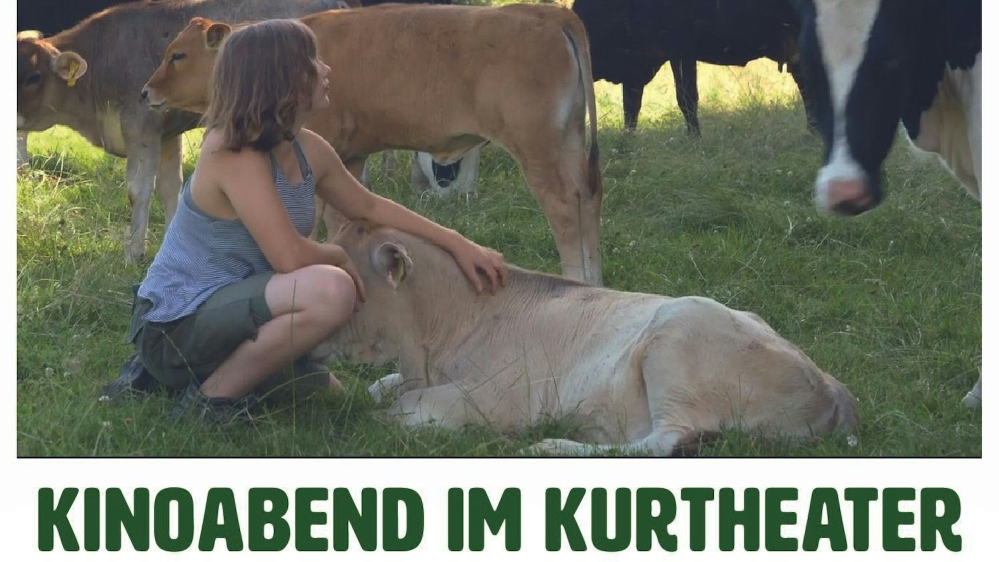 Ausschnitt des Filmplakats: Am Montag, 8. September, 19 Uhr, beginnt der Filmabend. Das Foto zeigt Paula Fehling auf dem Hanfer Hof.