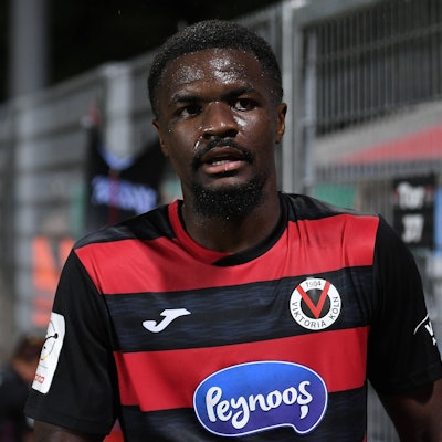Fußball 3. Liga 4. Spieltag FC Viktoria Köln - SSV Jahn Regensburg am 29.08.2025 im Sportpark Höhenberg in Köln Verthomy Boboy Köln DFB regulations prohibit any use of photographs as image sequences and/or quasi-video. *** Soccer 3 Liga 4 Matchday FC Viktoria Köln SSV Jahn Regensburg on 29 08 2025 at Sportpark Höhenberg in Cologne Verthomy Boboy Köln DFB regulations prohibit any use of photographs as image sequences and or quasi video xRx