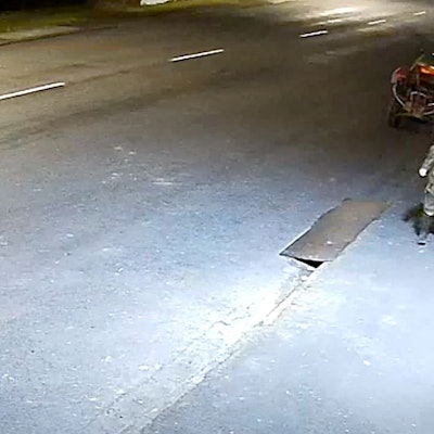 Eine Sicherheitskamera nahm Tom Phillips und seinen Sohn bei einem Einbruch auf.