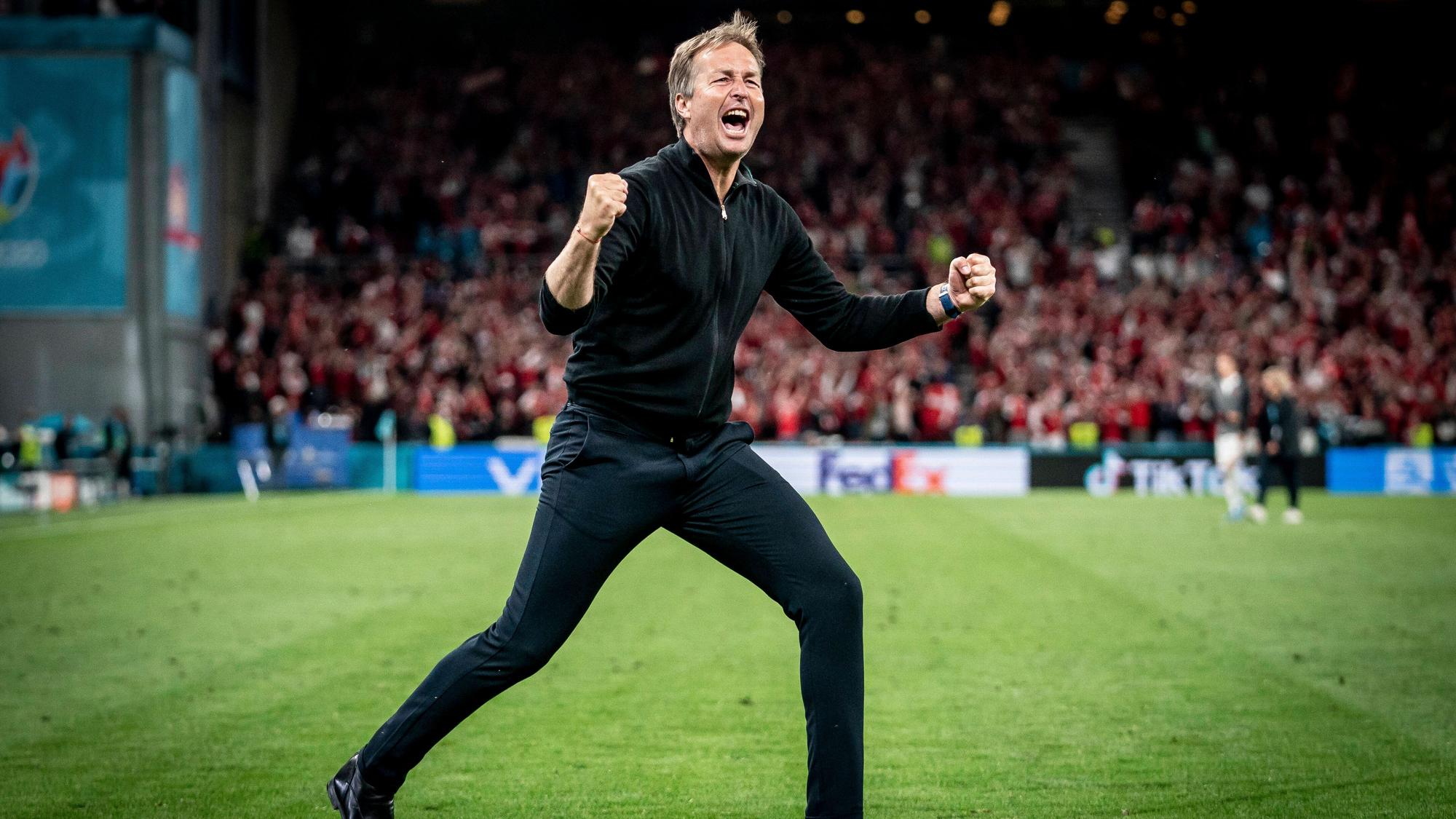 Kasper Hjulmand nach einem Spiel mit der dänischen Nationalmannschaft.
