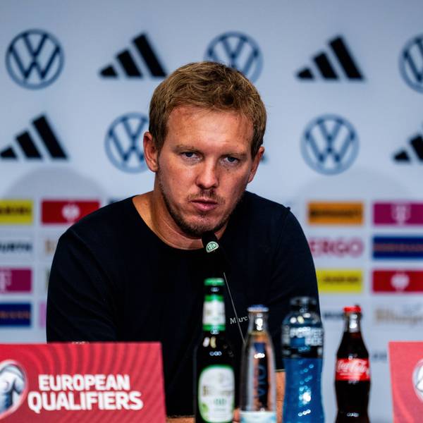 Julian Nagelsmann auf der Pressekonferenz im Kölner Stadion nach dem Sieg über Nordirland