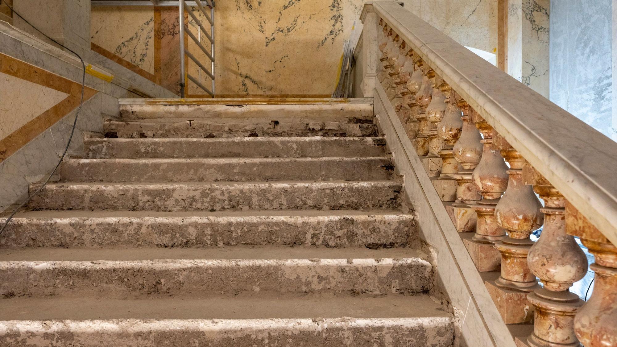 Blick auf die denkmalgeschützte Treppe.