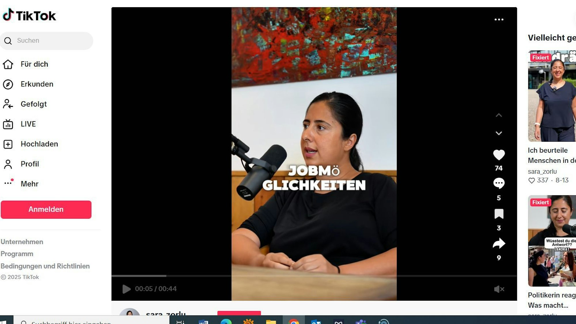 SPD-Landratskandidatin Sara Zorlu setzt im Kommunalwahlkampf auch stark auf TikTok.