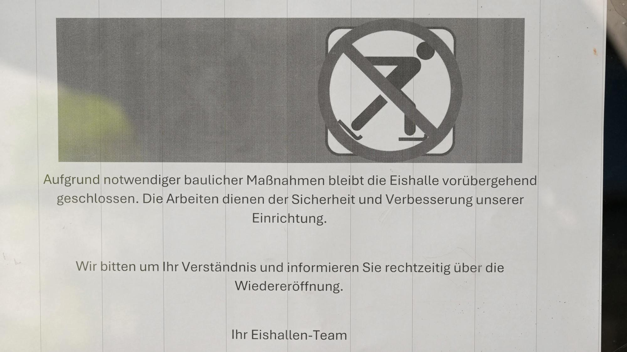 Auf dem Zettel bitten der Verein um Verständnis bei den Besuchern.