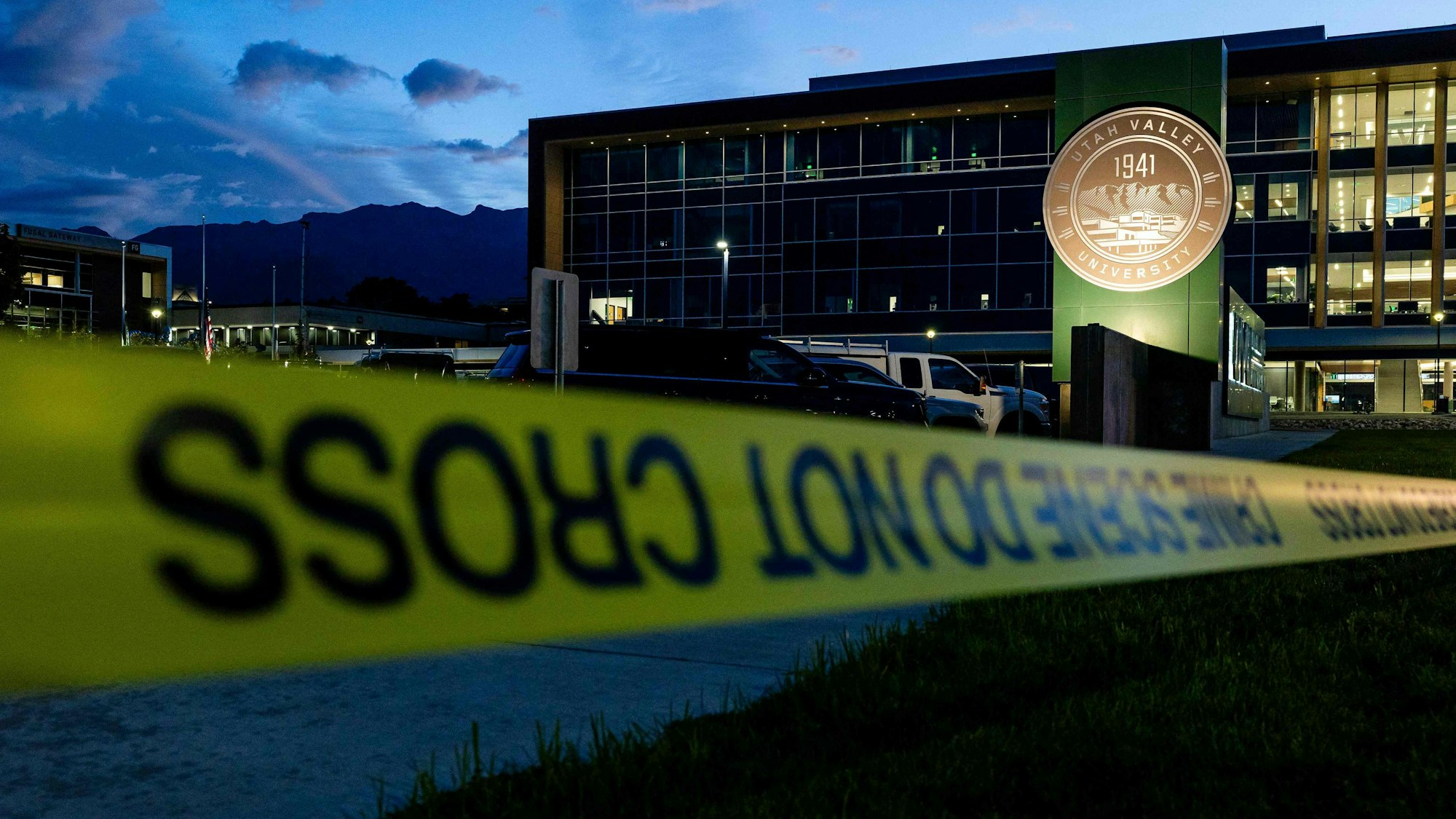 Polizei-Absperrungen vor der Utah Valley University. (Archivbild)