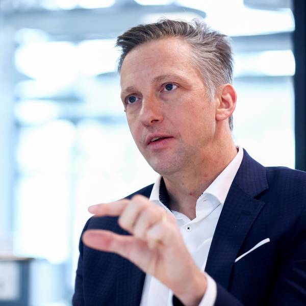 Deutz-CEO Sebastian Schulte Anfang 2025 beim Redaktionsbesuch im NevenDumont-Haus Köln.
