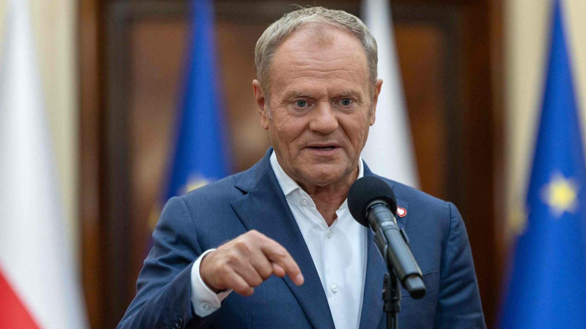 Der polnische Ministerpräsident Donald Tusk ist besorgt über die russischen Drohnen.