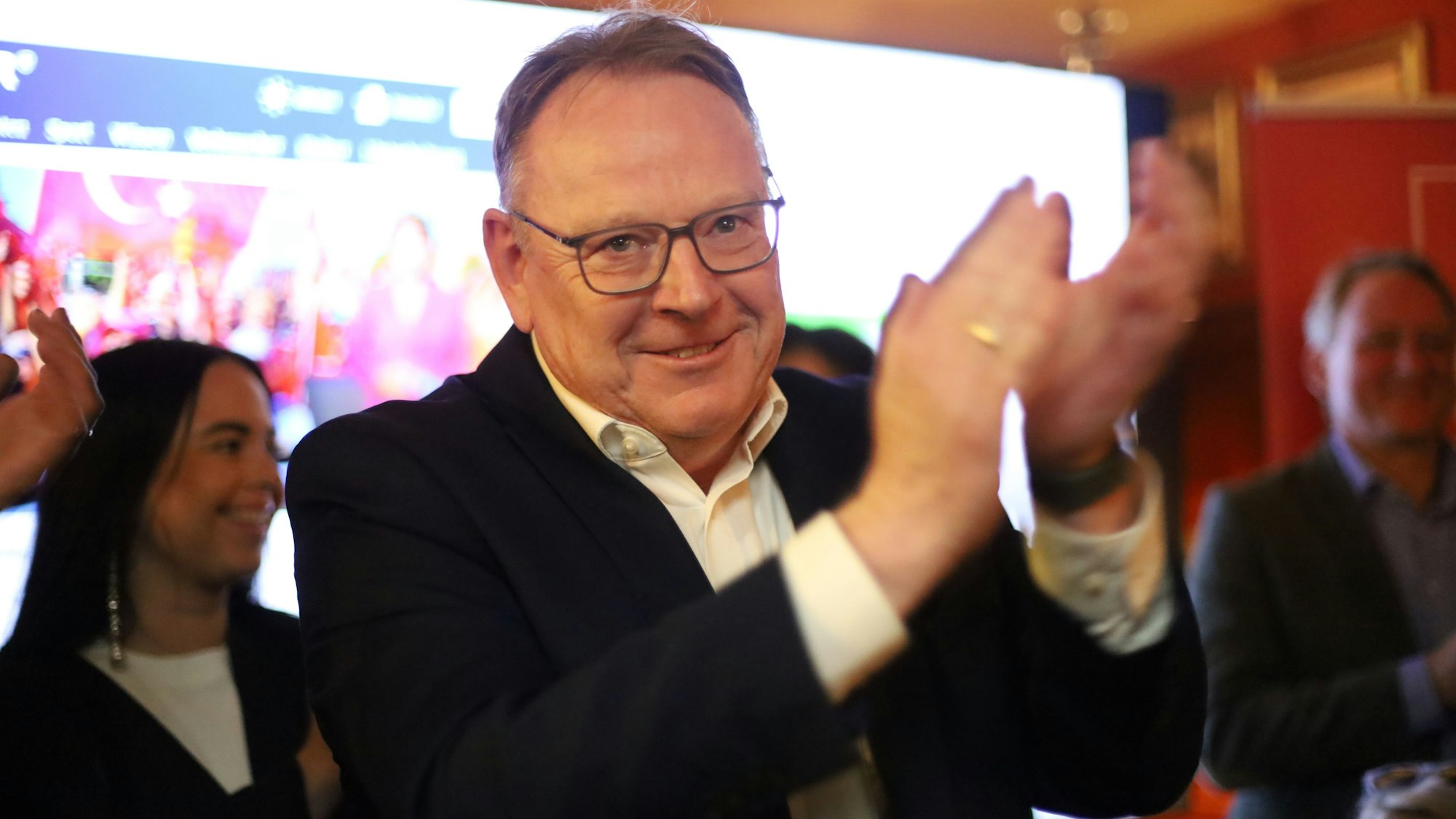 14.09.2025, Köln: Die SPD Köln verbringt die Wahlnacht bei der Kommunalwahl 2025 in im Dom im Stapelhaus. Torsten Burmester, SPD Spitzenkandidat bei der Oberbürgermeisterwahl 2025. Foto: Arton Krasniqi