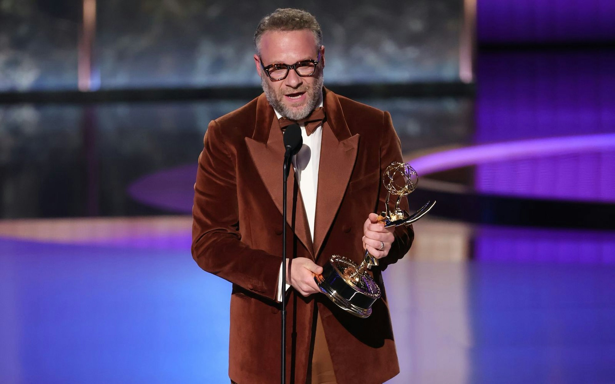 Seth Rogan stellte mit seiner Comedyserie „The Studio“ ebenfalls einen neuen Rekord auf. (Bild: 2025 Getty Images/Kevin Winter)