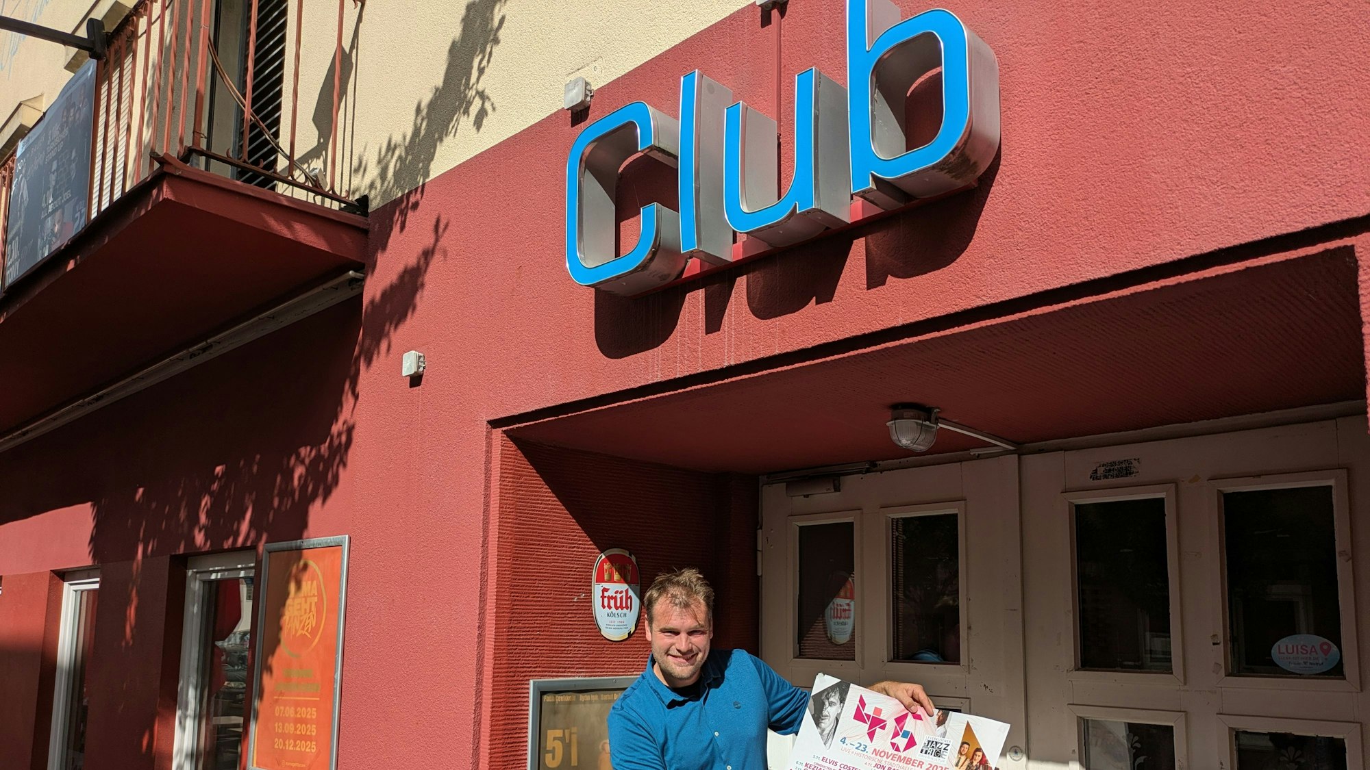 Fabian Stiens vor dem Scala Club in Opladen