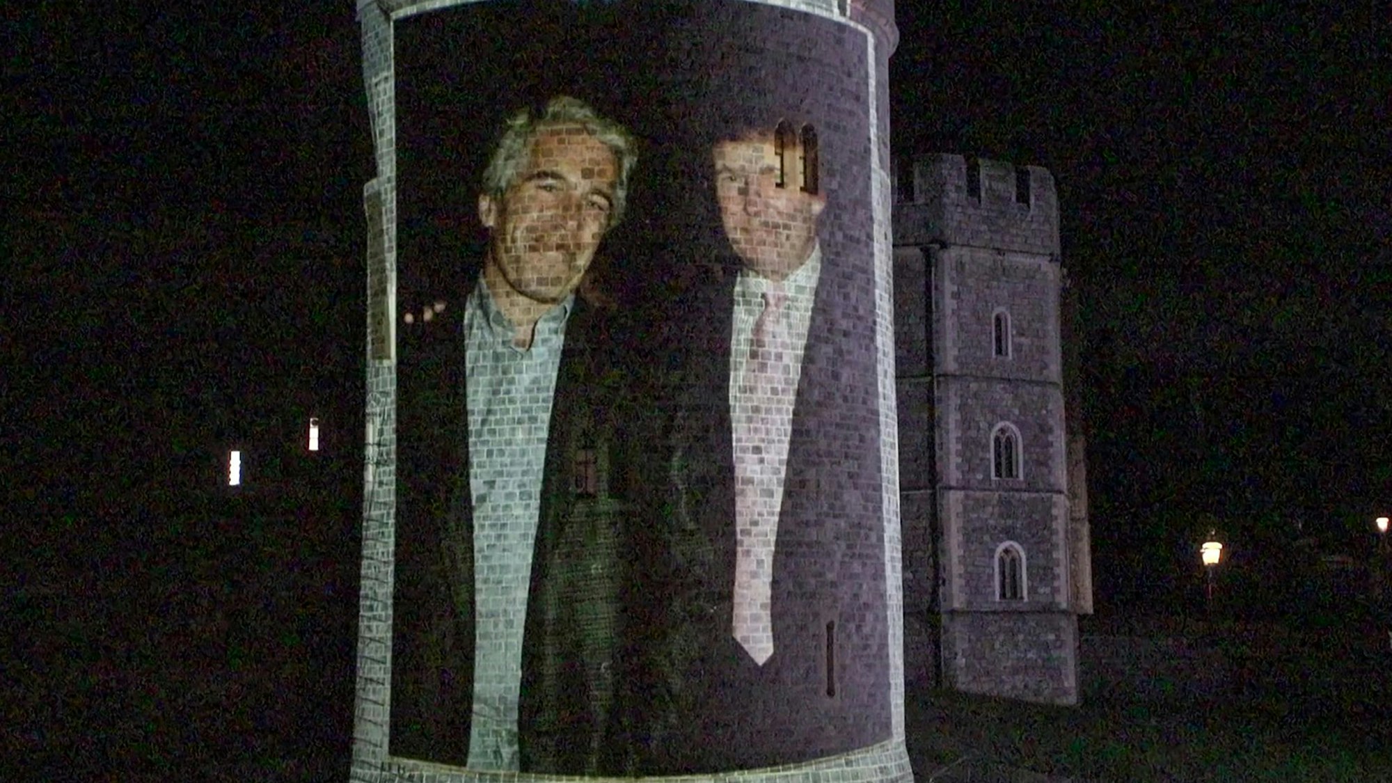 Projektion Windsor, Epstein und Trump