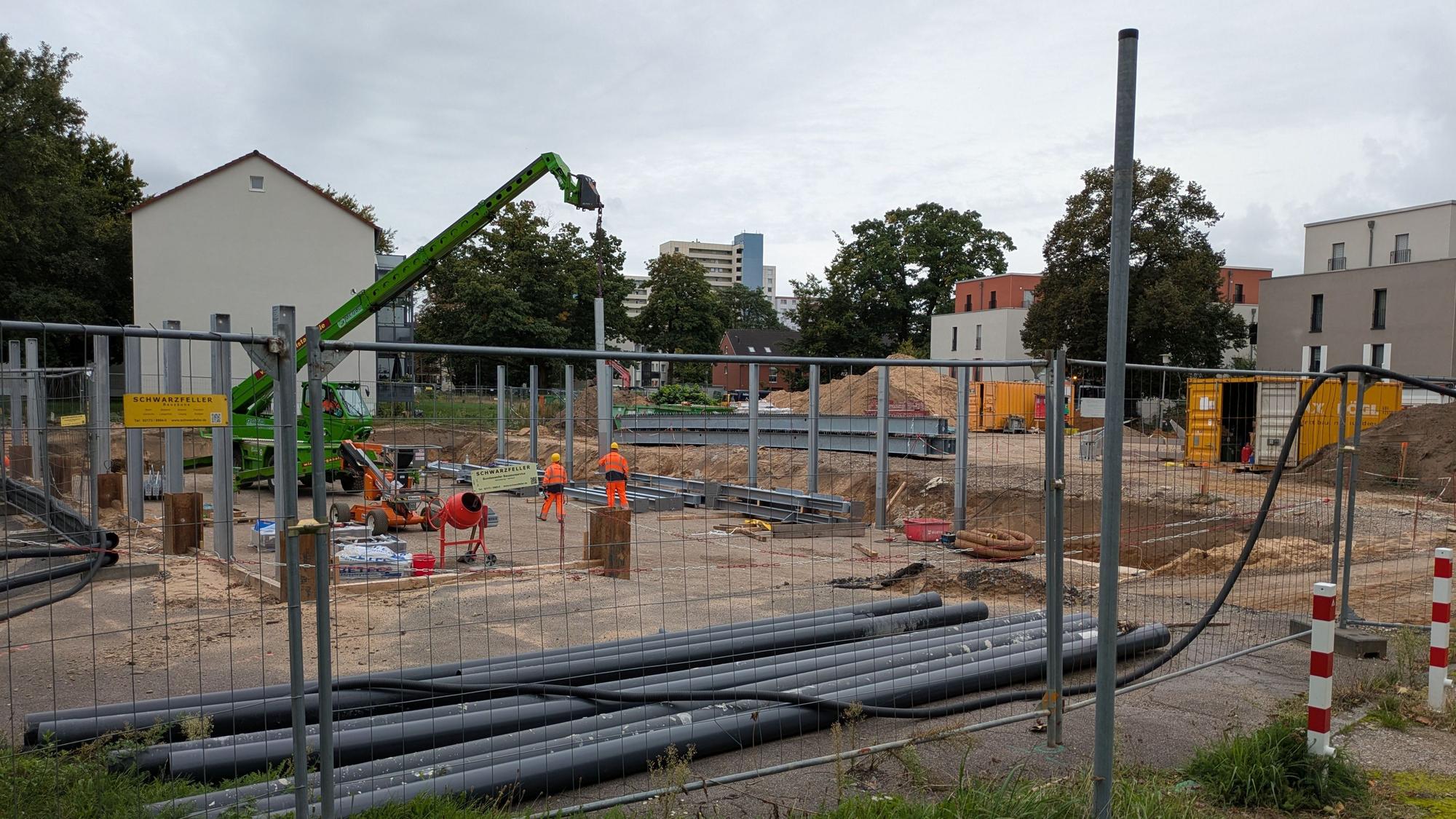 Eine Baustelle in Manfort