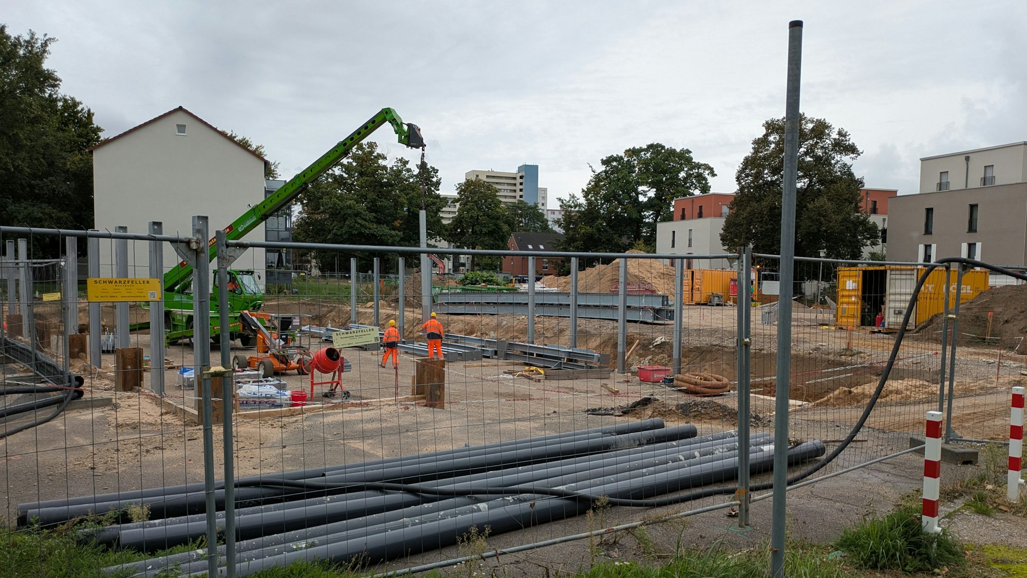 Eine Baustelle in Manfort