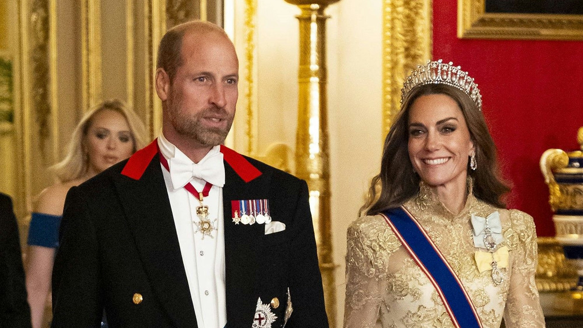 Prinzessin Kate zog beim Staatsbankett neben Prinz WIlliam alle Blicke auf sich.