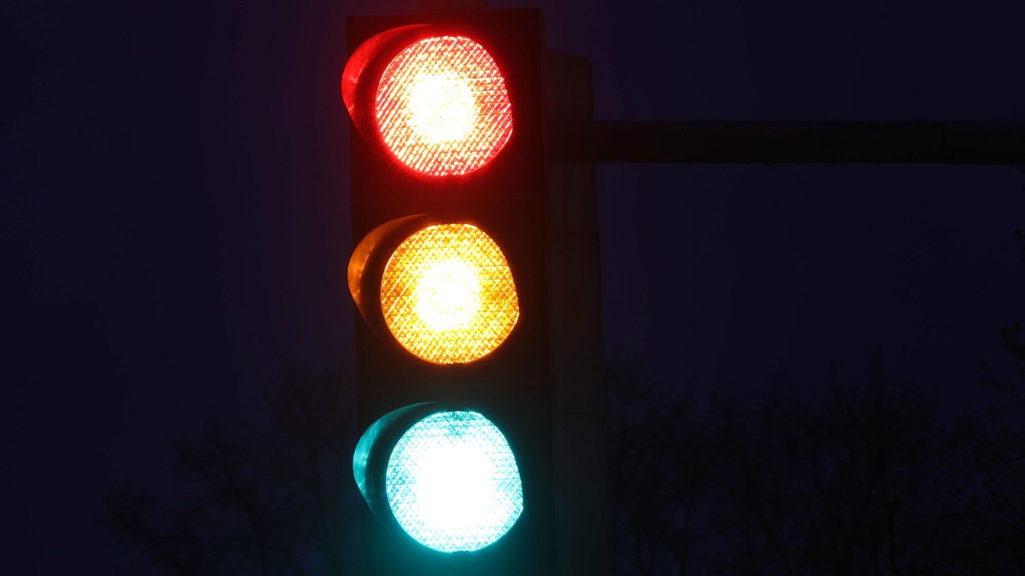 Eine Verkehrsampel.