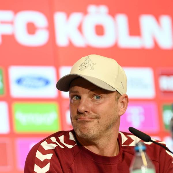 18.09.2025, xophax, Fussball 1.Bundesliga, 1.FC Köln Rhein Energie Stadion Pressekonferenz vor dem Leipzig Spiel Trainer Lukas Kwasniok Köln *** 18 09 2025, xophax, Soccer 1 Bundesliga, 1 FC Köln Rhein Energie Stadion Press conference before the Leipzig match Coach Lukas Kwasniok Cologne