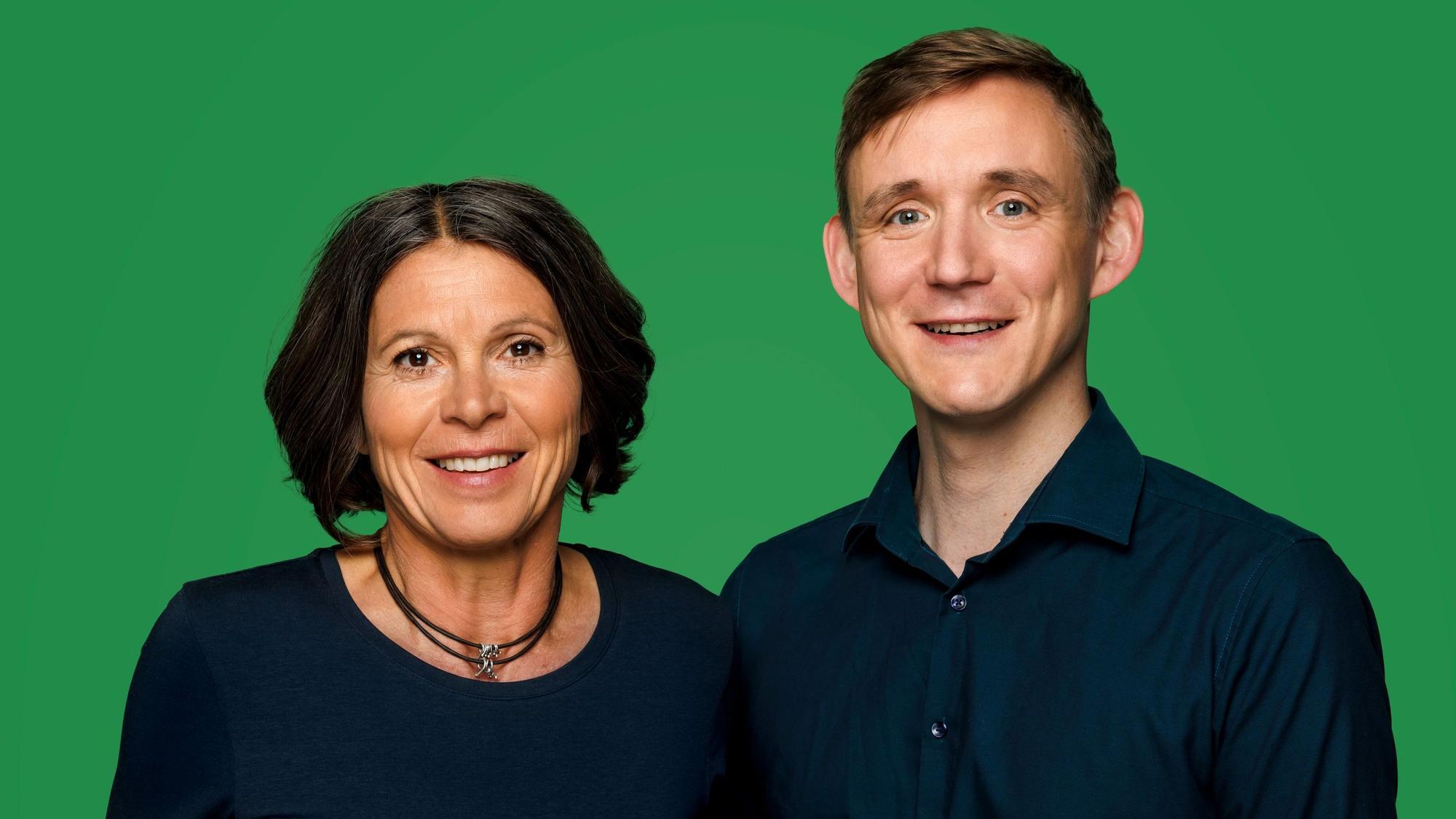 Christiane Martin (Fraktionschefin der Grünen) und Geschäftsführer Lino Hammer.