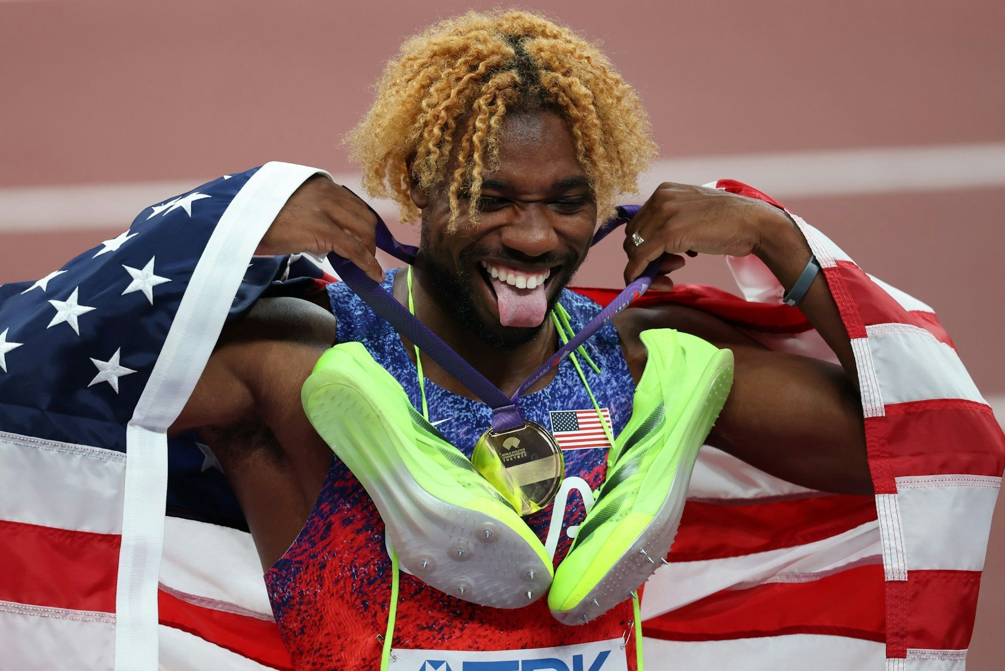 Jubelt nach großer Show über Gold: Noah Lyles.