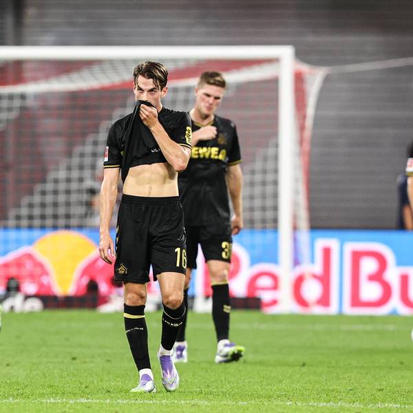 Enttäuschte Gesichter beim 1. FC Köln: Leipzig setzte sich am Samstag gegen die Mannschaft von Trainer Lukas Kwasniok mit 3:1 (3:1) durch.