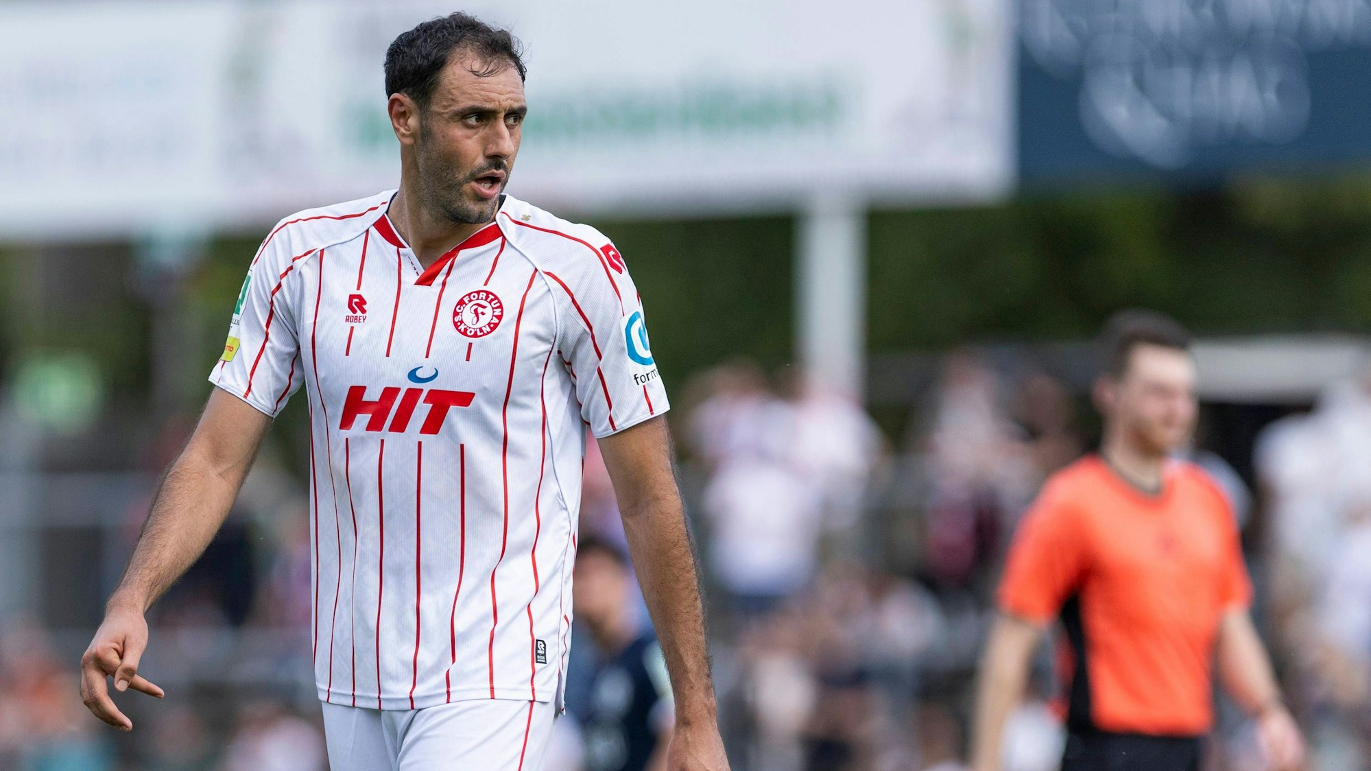 Hamadi Al Ghaddioui im Spiel gegen Velbert, wo der Stürmer einen Dreierpack erzielte.