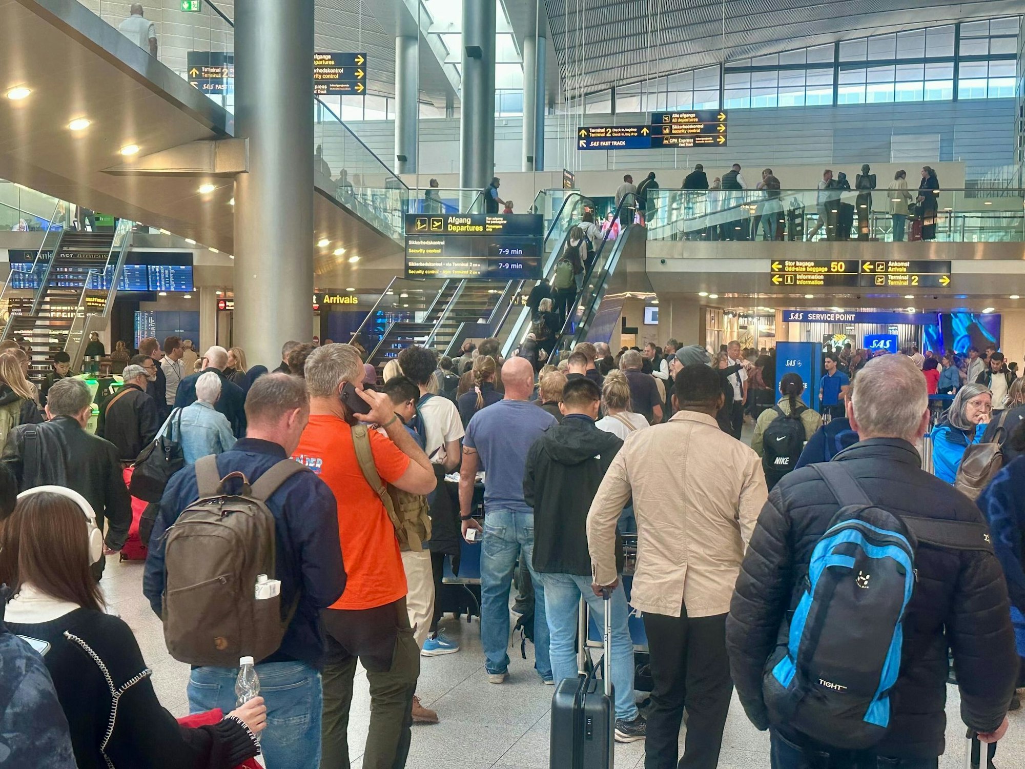 Die Lage am Flughafen Kopenhagen am Vormittag.