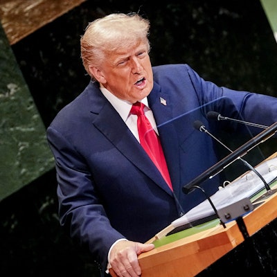 US-Präsident Donald Trump spricht bei der Generaldebatte der UN-Vollversammlung. Zu dem größten diplomatischen Ereignis der Welt werden über mehrere Tage über 140 Staats- und Regierungschefs erwartet.