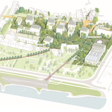 Architektenskizze des Gewerbecampus an der Niederfeldstraße