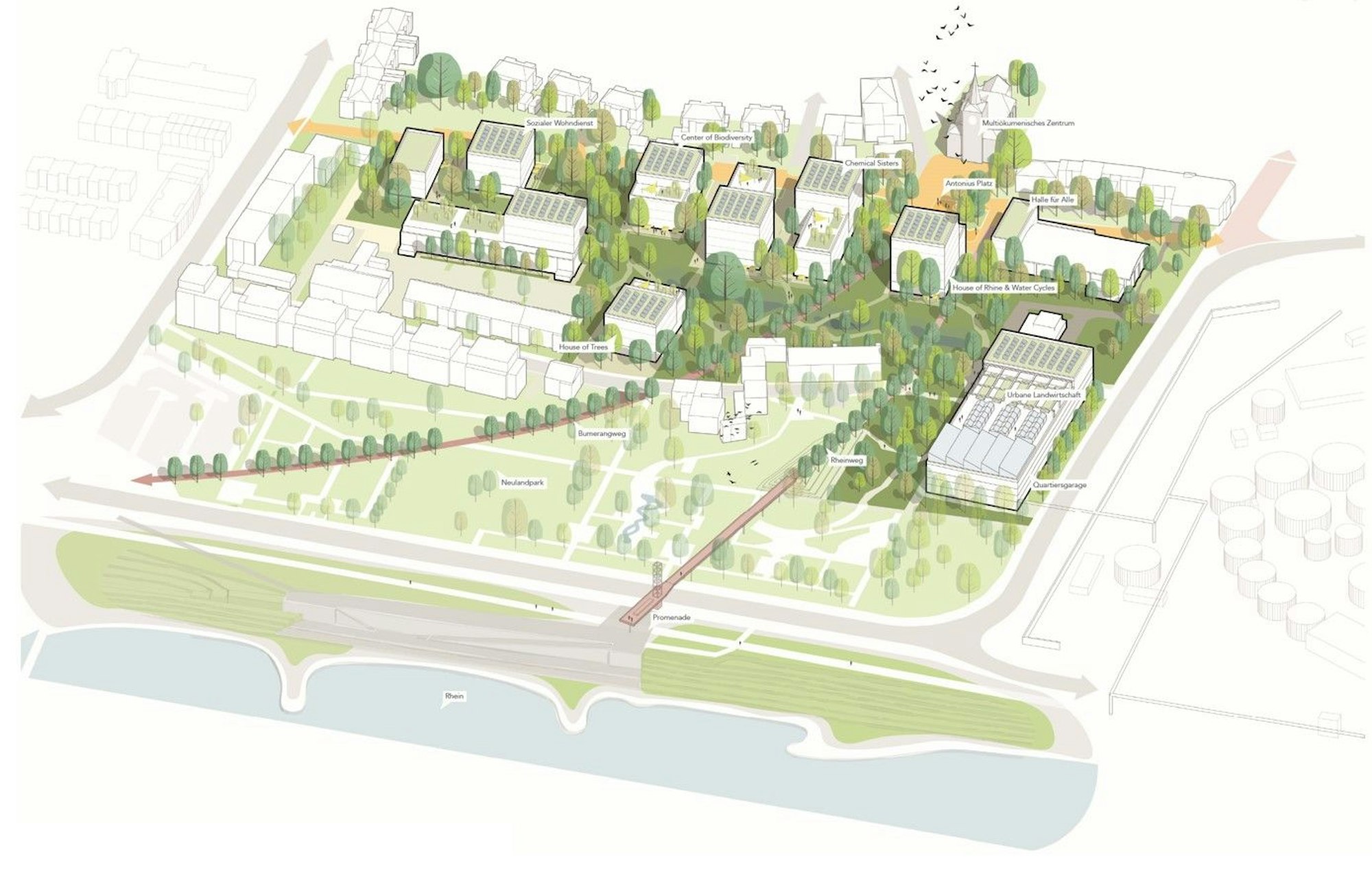 So könnte der Gewerbecampus an der Niederfeldstraße eines Tages aussehen.