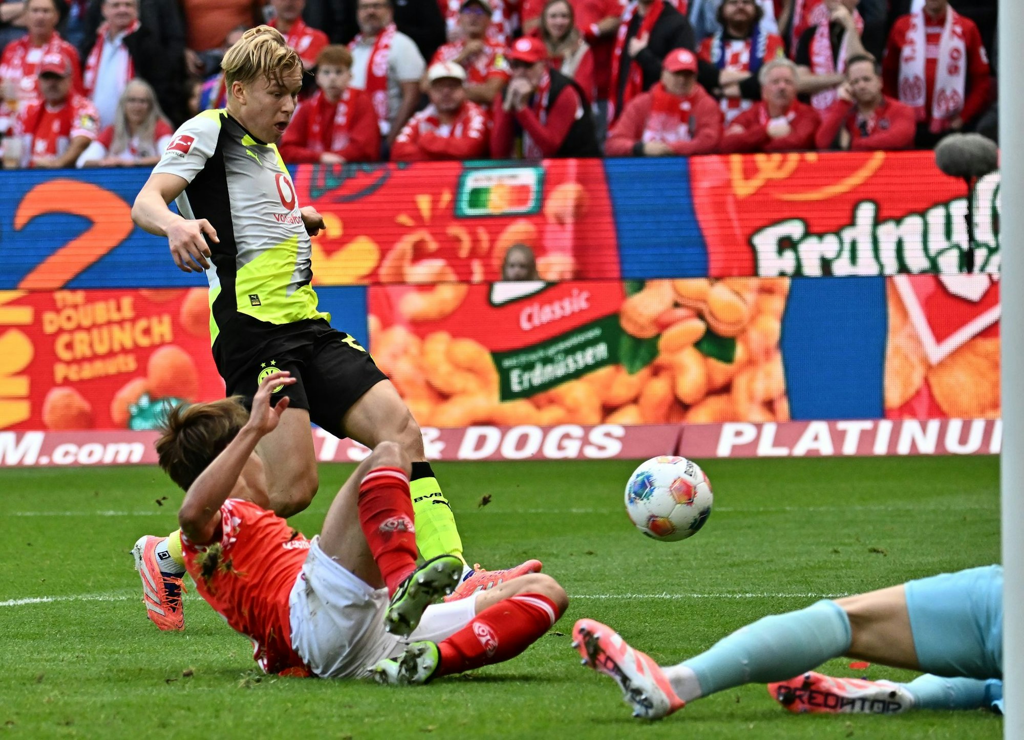 Daniel Svensson (l) erzielte das 1:0 für Borussia Dortmund gegen den FSV Mainz 05.