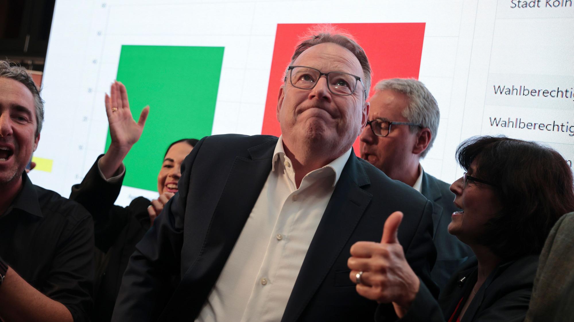 Torsten Burmester bei der Wahlparty der SPD zur Oberbürgermeisterwahl in Köln 2025