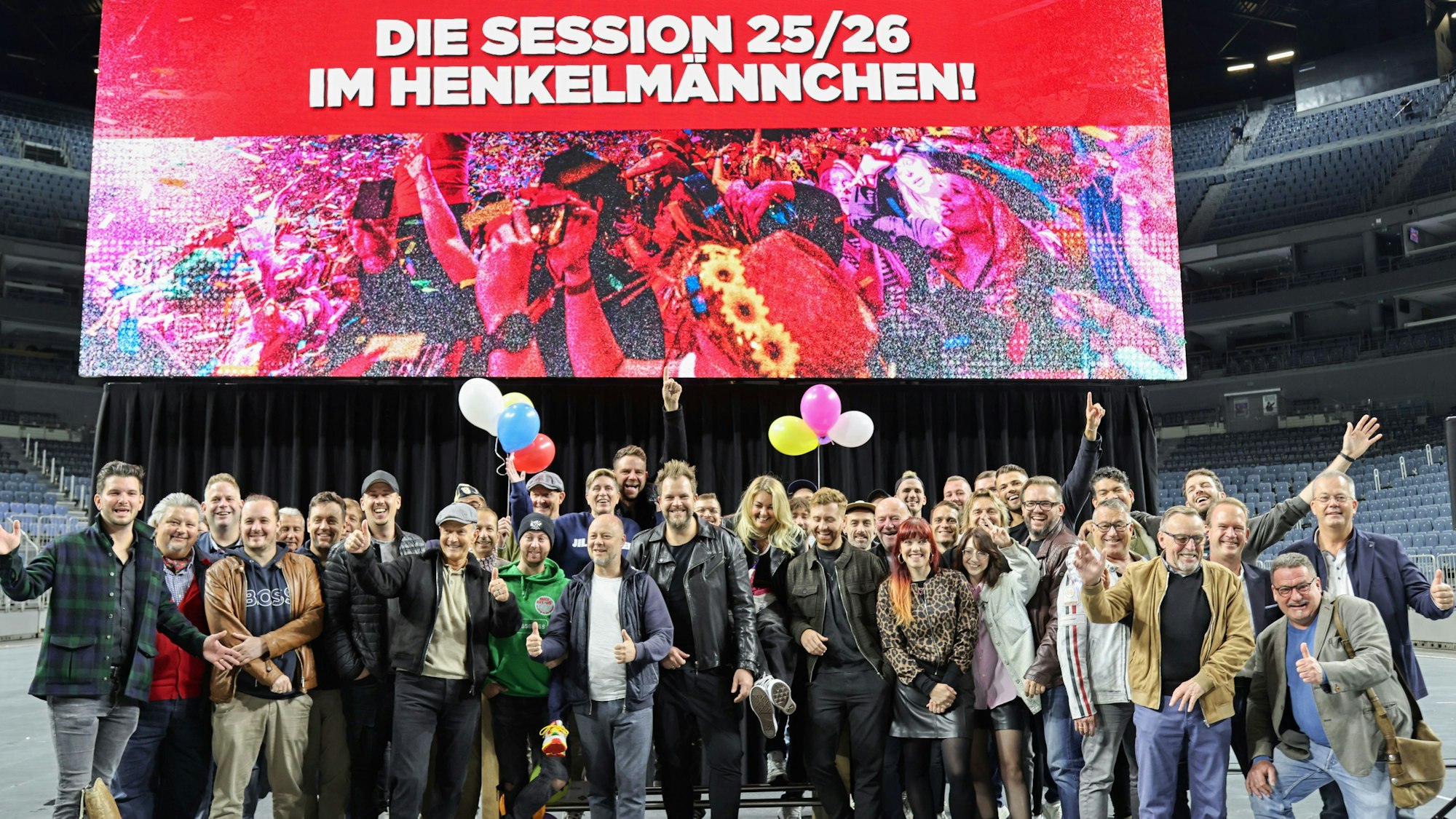 Gruppen-Vorfreude auf die jecken Veranstaltungen in der Lanxess-Arena