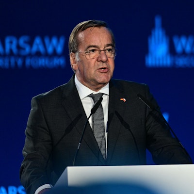 Boris Pistorius (SPD), Bundesminister der Verteidigung, spricht am Montag (29. September) beim Warschauer Sicherheitsforum
