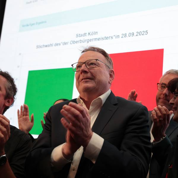 Torsten Burmester auf seiner Wahlparty in der Malzmühle.